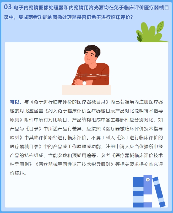 電子內(nèi)窺鏡圖像處理器和內(nèi)窺鏡用冷光源均在免于臨床評價醫(yī)療器械目錄中，集成兩者功能的圖像處理器是否仍免于進行臨床評價？(圖2)