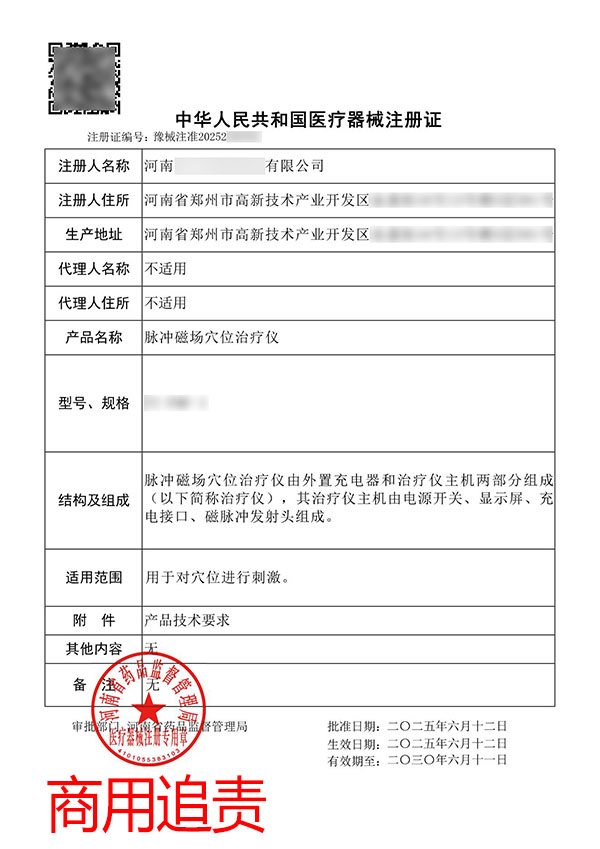 脈沖磁場穴位治療儀同品種比對產(chǎn)品注冊案例(圖2)