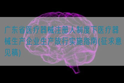 廣東省醫(yī)療器械注冊(cè)人制度下醫(yī)療器械生產(chǎn)企業(yè)生產(chǎn)放行實(shí)施指南(征求意見(jiàn)稿)(圖1)