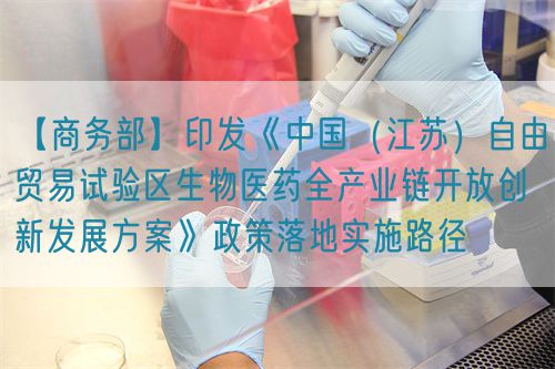 【商務(wù)部】印發(fā)《中國（江蘇）自由貿(mào)易試驗區(qū)生物醫(yī)藥全產(chǎn)業(yè)鏈開放創(chuàng)新發(fā)展方案》政策落地實施路徑?(圖1)